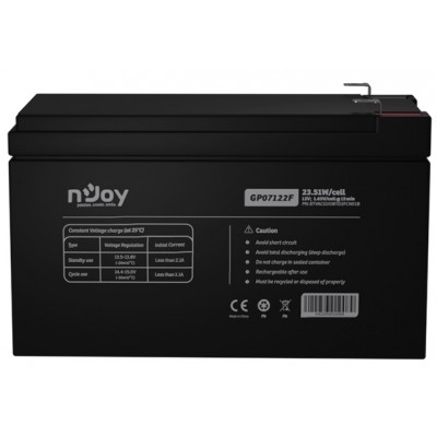 Купить ᐈ Кривой Рог ᐈ Низкая цена ᐈ Аккумуляторная батарея Njoy GP07122F 12V 7AH (BTVACGUOBTD2FCN01B) AGM