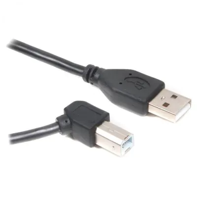 Купить ᐈ Кривой Рог ᐈ Низкая цена ᐈ Кабель Cablexpert USB - USB Type-В V 2.0 (M/M), угловой, 3 м, премиум, черный (CCP-USB2-AMBM