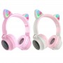 Купить ᐈ Кривой Рог ᐈ Низкая цена ᐈ Bluetooth-гарнитура Hoco W27 Cat Ear Grey/Pink (W27GP)