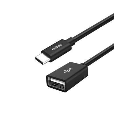 Купить ᐈ Кривой Рог ᐈ Низкая цена ᐈ Адаптер Yoobao USB Type-C - USB V 2.0 (M/F), 0.1 м, Black (YB-CAF2)
