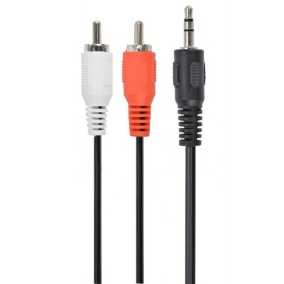 Купить ᐈ Кривой Рог ᐈ Низкая цена ᐈ Аудио-кабель Cablexpert 3.5 мм - 2хRCA (M/M), 1.5 м, Black (CCAB-458)