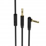 Купить ᐈ Кривой Рог ᐈ Низкая цена ᐈ Аудио-кабель Borofone BL5 3.5 мм - 3.5 мм (M/M), 1 м, угловой, черный (BL5B)