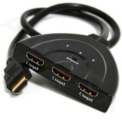 Купить ᐈ Кривой Рог ᐈ Низкая цена ᐈ Переключатель HDMI-интерфейса Cablexpert HDMI - 3хHDMI V 1.4 (M/F), 0.5 м, черный (DSW-HDMI-