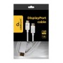 Купить ᐈ Кривой Рог ᐈ Низкая цена ᐈ Кабель Cablexpert DisplayPort - DisplayPort V 1.2 (M/M), 1.8 м, белый (CC-DP2-6-W)