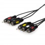 Купить ᐈ Кривой Рог ᐈ Низкая цена ᐈ Аудио-кабель Atcom 3хRCA - 3хRCA (M/M), 0.8 м, черный (10808) пакет 