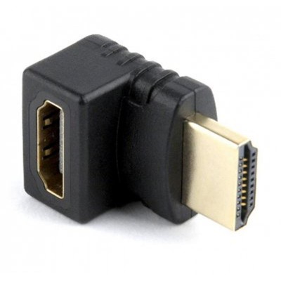 Купить ᐈ Кривой Рог ᐈ Низкая цена ᐈ Адаптер Cablexpert HDMI - HDMI, M/F, Г-образный, черный (A-HDMI270-FML) пакет