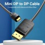 Купить ᐈ Кривой Рог ᐈ Низкая цена ᐈ Кабель Vention MiniDisplayPort - DisplayPort V 1.2 (M/M), 3 м, черный (HAABI)