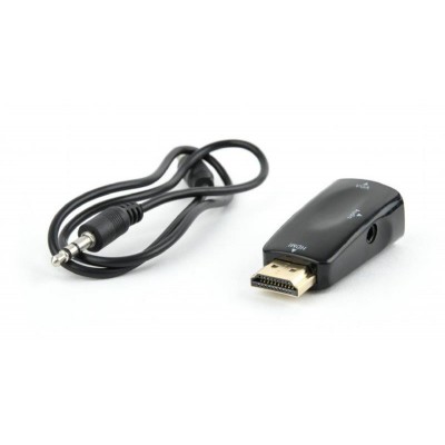 Купить ᐈ Кривой Рог ᐈ Низкая цена ᐈ Адаптер Cablexpert (AB-HDMI-VGA-02) HDMI-VGA/3.5 мм, черный