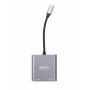Купить ᐈ Кривой Рог ᐈ Низкая цена ᐈ Адаптер-переходник Maxxter 2хHDMI - USB Type-C V 2.0 (F/M), 0.1 м, Grey (V-CM-2HDMI)