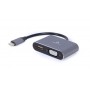 Купить ᐈ Кривой Рог ᐈ Низкая цена ᐈ Адаптер Cablexpert HDMI+VGA - USB Type-C (F/M), 0.15 м, Black (A-USB3C-HDMIVGA-01)