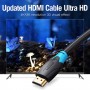 Купить ᐈ Кривой Рог ᐈ Низкая цена ᐈ Кабель Vention HDMI - HDMI V 2.0 (M/M), 1.5 м, Black (AACBG)