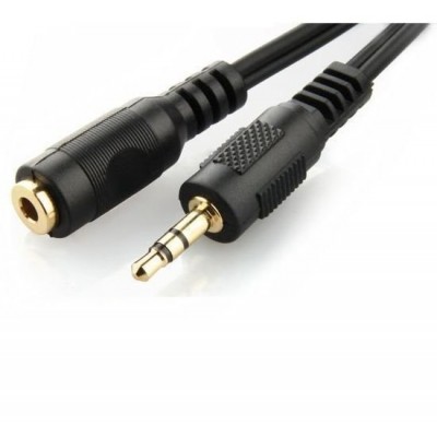 Купить ᐈ Кривой Рог ᐈ Низкая цена ᐈ Аудио-кабель Cablexpert 3.5 мм - 3.5 мм (M/F), 5 м, черный (CCA-421S-5M)