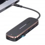 Купить ᐈ Кривой Рог ᐈ Низкая цена ᐈ Концентратор USB Type-C Usams US-SJ575 6in1 Multifunctional Black (SJ575HUB01)