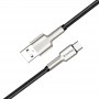 Купить ᐈ Кривой Рог ᐈ Низкая цена ᐈ Кабель ColorWay USB - USB Type-C (M/M), metal head, 2.4 А, 1 м, Black (CW-CBUC046-BK)