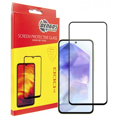 Купить ᐈ Кривой Рог ᐈ Низкая цена ᐈ Защитное стекло Dengos для Samsung Galaxy A55 5G SM-A556 Black Full Glue (TGFG-345)