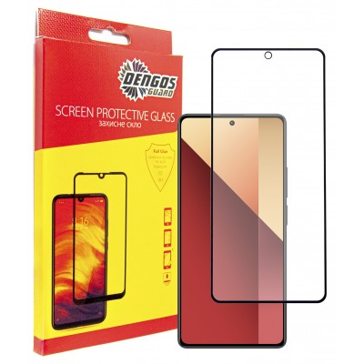 Купить ᐈ Кривой Рог ᐈ Низкая цена ᐈ Защитное стекло Dengos для Xiaomi Redmi Note 13 Pro Black Full Glue (TGFG-338)