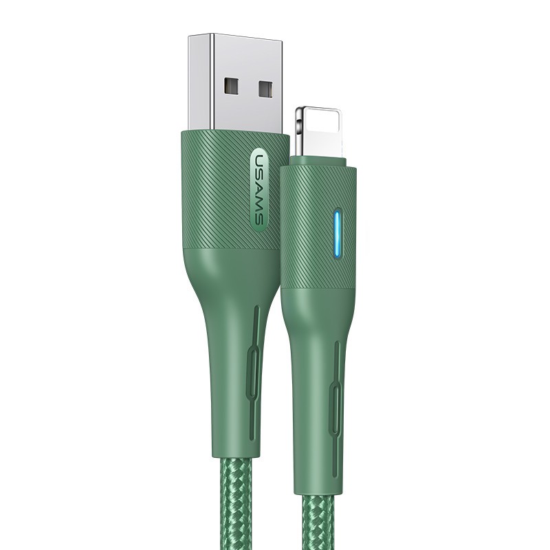 Купить ᐈ Кривой Рог ᐈ Низкая цена ᐈ Кабель Usams US-SJ424 USB - Lightning, 0.6 м, Green (SJ424USB03)