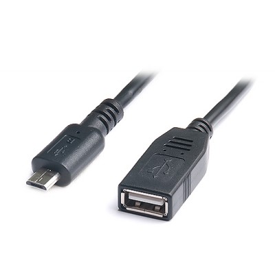 Купить ᐈ Кривой Рог ᐈ Низкая цена ᐈ Кабель REAL-EL USB - micro USB V 2.0 (F/M), 0.1 м, черный (EL123500014)