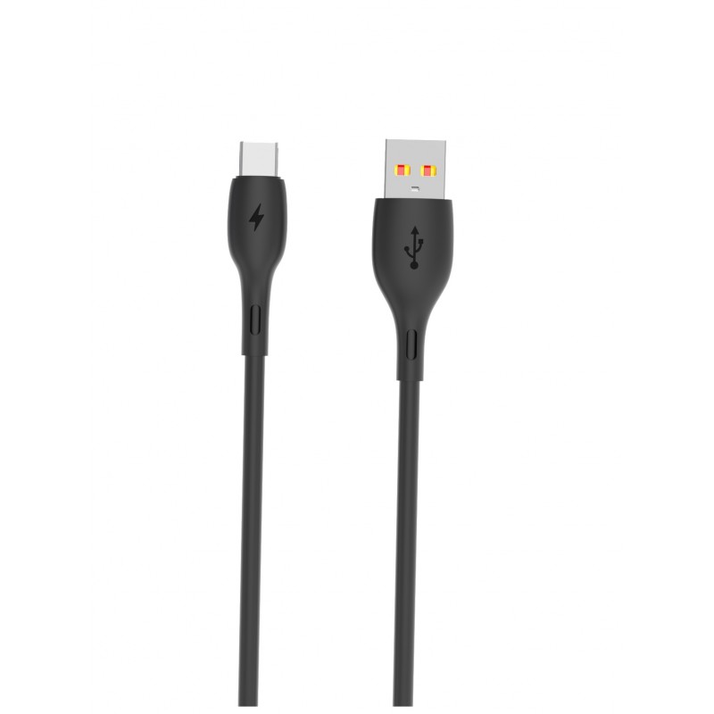 Купить ᐈ Кривой Рог ᐈ Низкая цена ᐈ Кабель SkyDolphin S22T Soft Silicone USB - USB Type-C (M/M), 1 м, Black (USB-000604)
