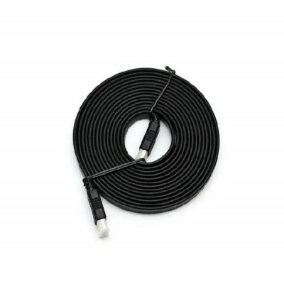 Купить ᐈ Кривой Рог ᐈ Низкая цена ᐈ Кабель Gresso FL-001C HDMI - HDMI (M/M), без ферритов, плоский, 3м, черный (2000700002142)