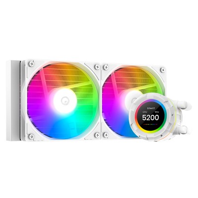 Купить ᐈ Кривой Рог ᐈ Низкая цена ᐈ Система водяного охлаждения ID-Cooling Space LCD SL240 XE White, Intel: 2066/2011/1700/1200/
