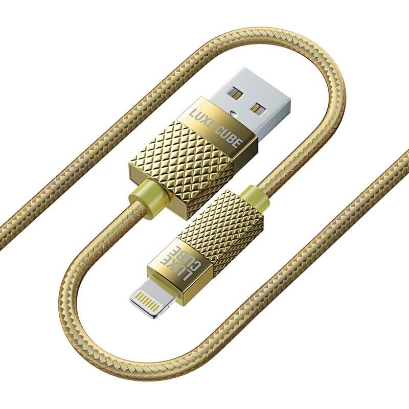 Купить ᐈ Кривой Рог ᐈ Низкая цена ᐈ Кабель Luxe Cube Premium USB - Lightning (M/M), 1 м, золотистый (8886668686150)