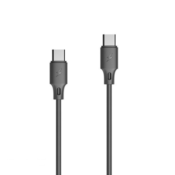 Купить ᐈ Кривой Рог ᐈ Низкая цена ᐈ Кабель WK WDC-106a 3А USB-C - USB-C, 1м Black