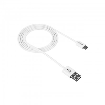 Купить ᐈ Кривой Рог ᐈ Низкая цена ᐈ Кабель Canyon USB - MicroUSB 1м, White (CNE-USBM1W)