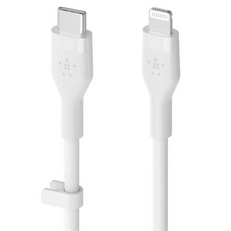 Купить ᐈ Кривой Рог ᐈ Низкая цена ᐈ Кабель Belkin BoostCharge Flex USB Type-C - Lightning, 2 м, White (CAA009bt2MWH) OEM
