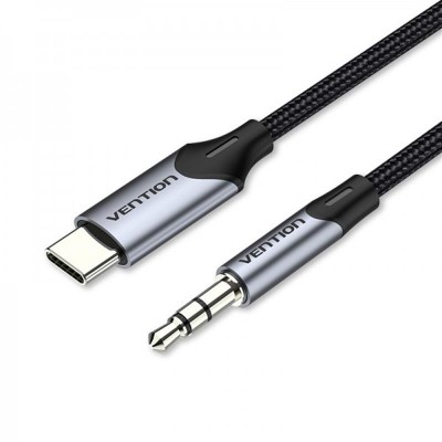 Купить ᐈ Кривой Рог ᐈ Низкая цена ᐈ Кабель Vention 3.5 мм - USB Type-C (M/M), 1 м, Black (BGKHF)
