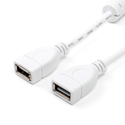Купить ᐈ Кривой Рог ᐈ Низкая цена ᐈ Кабель Atcom USB - USB V 2.0 (F/F), 1.8 м, white (15647)