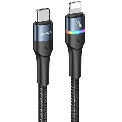 Купить ᐈ Кривой Рог ᐈ Низкая цена ᐈ Кабель Usams US-SJ538 USB Type-C - Lightning, 1.2 м, Black (SJ538USB01)
