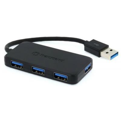 Купить ᐈ Кривой Рог ᐈ Низкая цена ᐈ Концентратор USB3.0 Transcend HUB2 (TS-HUB2K) Black 4хUSB3.0
