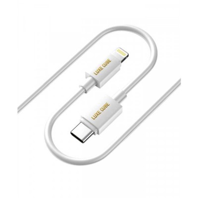 Купить ᐈ Кривой Рог ᐈ Низкая цена ᐈ Кабель Luxe Cube USB Type-C - Lightning (M/M), 3 А, 1 м, белый  (8886668686693)