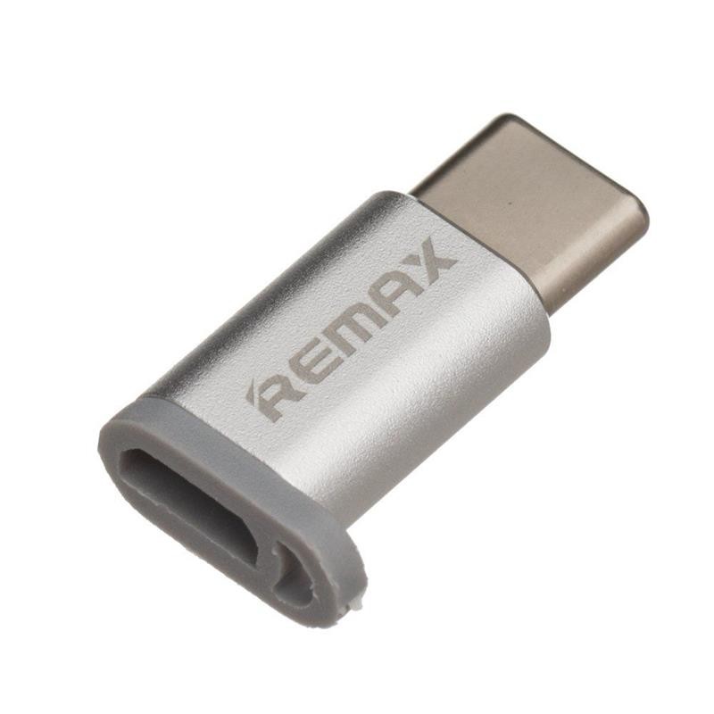 Купить ᐈ Кривой Рог ᐈ Низкая цена ᐈ Адаптер Remax Feliz micro USB - USB Type-C (F/M) Silver (6954851289791)
