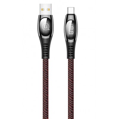 Купить ᐈ Кривой Рог ᐈ Низкая цена ᐈ Кабель Usams US-SJ422 Digital Display USB - USB Type-C, 1.2 м, Red (SJ422USB02)