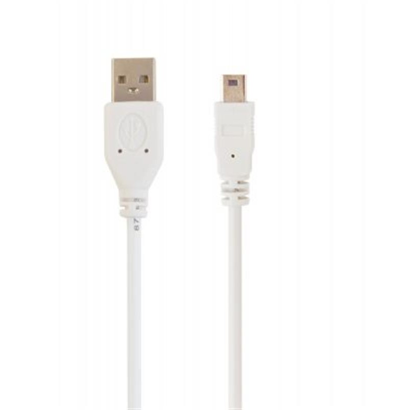 Купить ᐈ Кривой Рог ᐈ Низкая цена ᐈ Кабель Cablexpert USB - mini USB V 2.0 (M/M), 5 pin, 0.9 м, White (CC-USB2-AM5P-3)