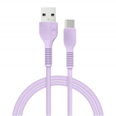 Купить ᐈ Кривой Рог ᐈ Низкая цена ᐈ Кабель ACCLAB AL-CBCOLOR-T1PP USB-USB Type-C 1.2м Purple (1283126518270)