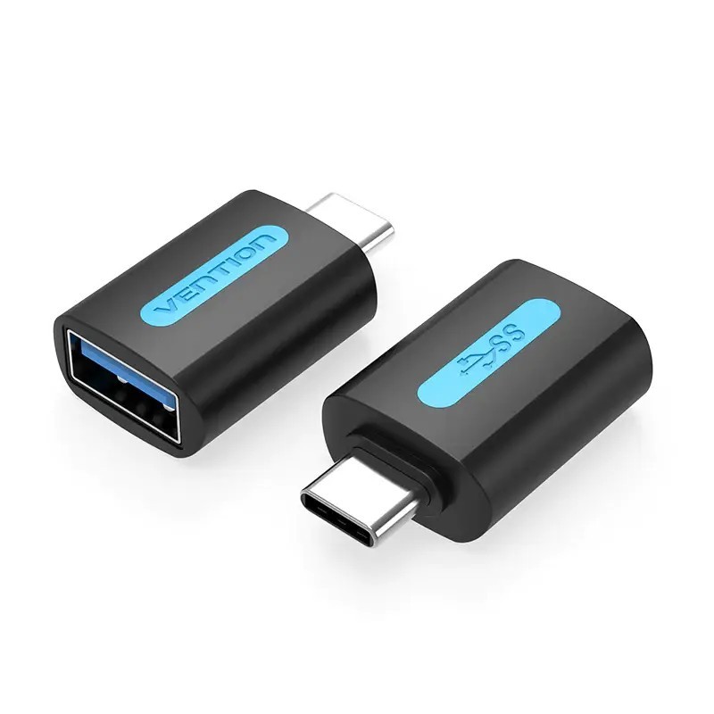 Купить ᐈ Кривой Рог ᐈ Низкая цена ᐈ Переходник Vention USB Type-C - USB V 3.0 (M/F), Black (CDUB0)