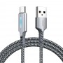 Купить ᐈ Кривой Рог ᐈ Низкая цена ᐈ Кабель Remax RC-123a Gonyu USB - USB Type-C (M/M), 2.4 A, 1 м, Silver (6972174151915)