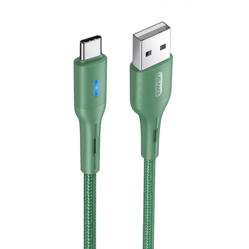 Купить ᐈ Кривой Рог ᐈ Низкая цена ᐈ Кабель Usams US-SJ460 USB - USB Type-C, 1.2 м, Green (SJ460USB02)