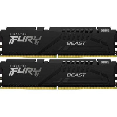 Модуль пам`яті DDR5 2x32GB/5200 Kingston Fury Beast Black (KF552C36BBEK2-64)