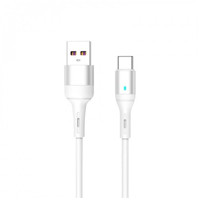 Купить ᐈ Кривой Рог ᐈ Низкая цена ᐈ Кабель SkyDolphin S06T LED Smart Power USB -  USB Type-C (M/M), 1 м, White (USB-000556)