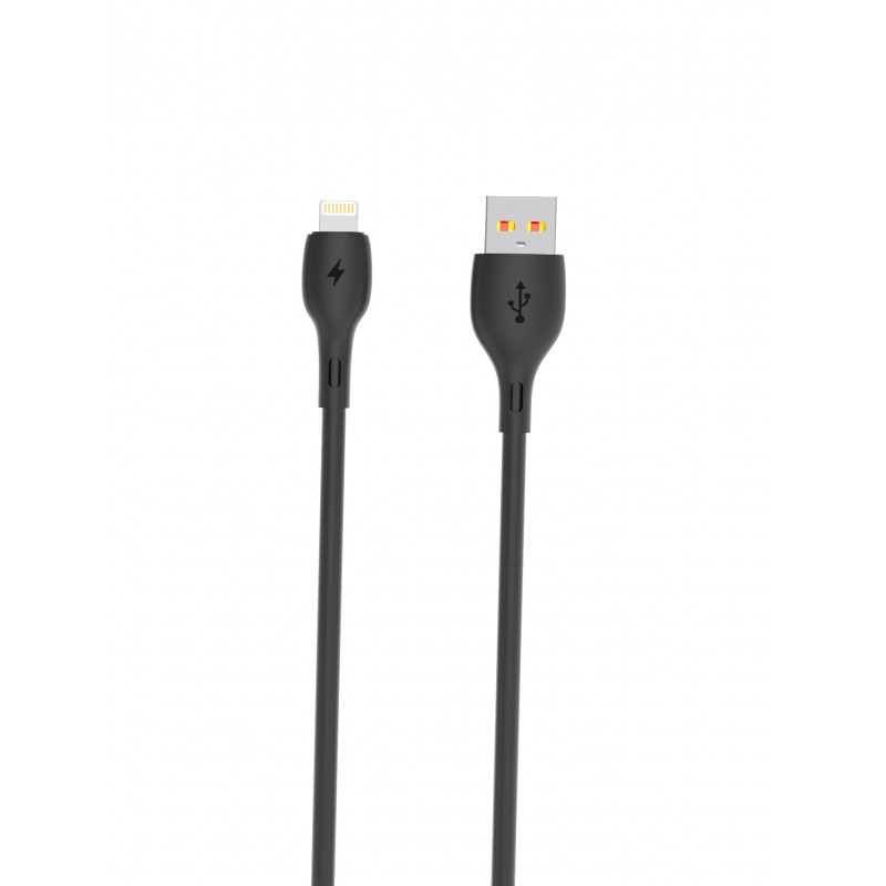 Купить ᐈ Кривой Рог ᐈ Низкая цена ᐈ Кабель SkyDolphin S22L Soft Silicone USB - Lightning (M/M), 1 м, Black (USB-000601)