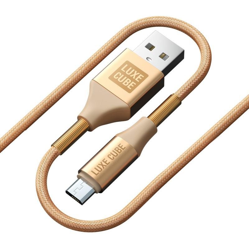 Купить ᐈ Кривой Рог ᐈ Низкая цена ᐈ Кабель Luxe Cube Armored USB - micro USB (M/M), 1 м, золотистый (8886669689204)