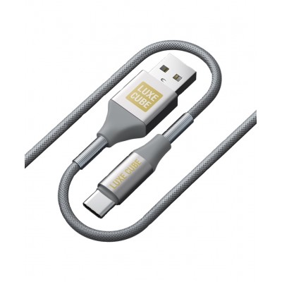 Купить ᐈ Кривой Рог ᐈ Низкая цена ᐈ Кабель Luxe Cube Armored USB - USB Type-C, 1 м, серый (8886668688949)