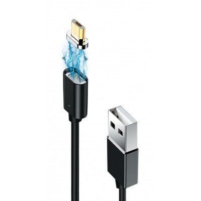 Купить ᐈ Кривой Рог ᐈ Низкая цена ᐈ Кабель Grand-X USB - micro USB (M/M), магнитный, 1 м, Black (MG-01M)