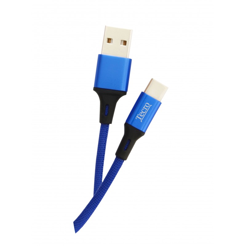 Купить ᐈ Кривой Рог ᐈ Низкая цена ᐈ Кабель Tecro USB - USB Type-C, 1 м, синий (TC-0100BE) 