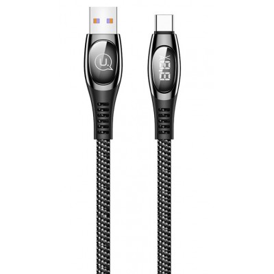 Купить ᐈ Кривой Рог ᐈ Низкая цена ᐈ Кабель Usams US-SJ422 Digital Display USB - USB Type-C, 1.2 м, Black (SJ422USB01)