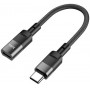 Купить ᐈ Кривой Рог ᐈ Низкая цена ᐈ Адаптер Hoco U107 USB Type-C - Lightning (M/F), 0.1 м, Black (U107CLB)